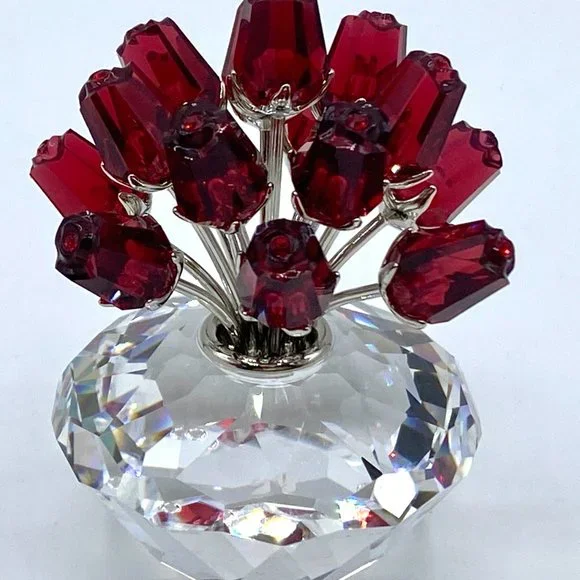 Swarovski Crystal vase of 15th Red Roses limited edition MIB s/mirror CB1565